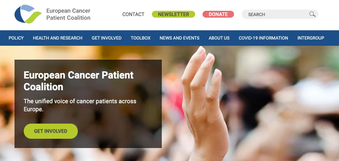 Screenshot of ECPC Website Header