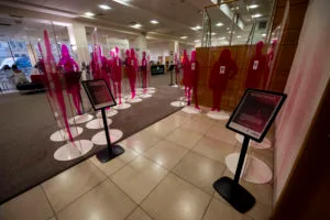 GLASGOW, SCOTLAND - DECEMBER 02: during the launch of 'The Darker Side of Pink’ exhibition at the Mitchell Lubrary, on December 02, 2022, in Glasgow, Scotland (Photo by Craig Foy / SNS Group)