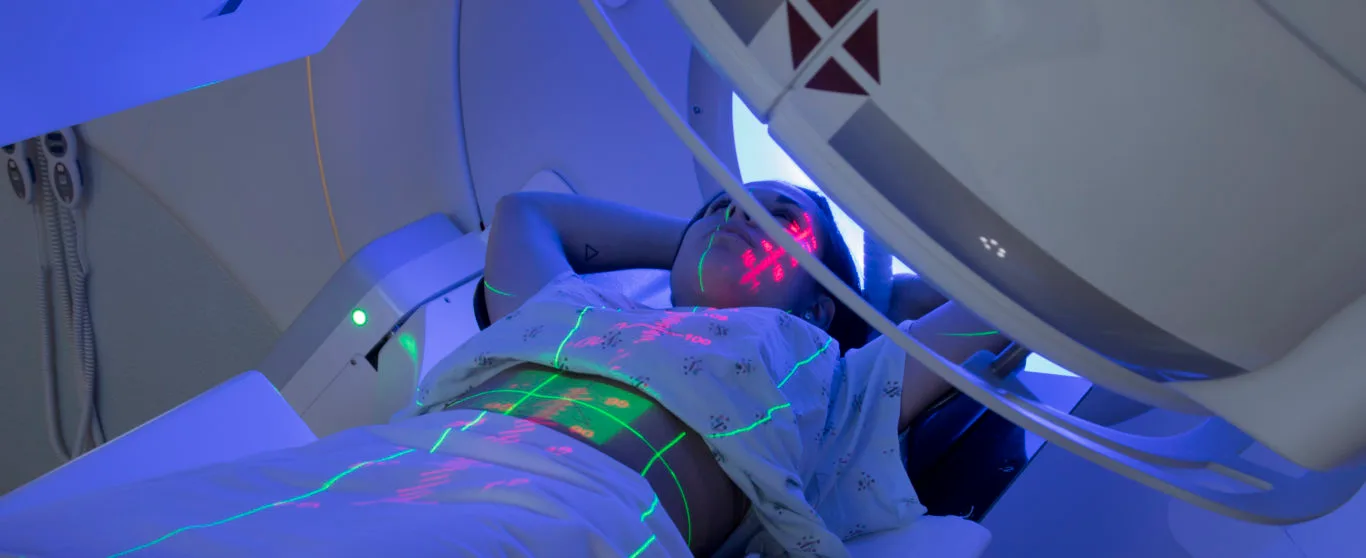 Woman receiving Radiation Therapy Treatments for Cancer