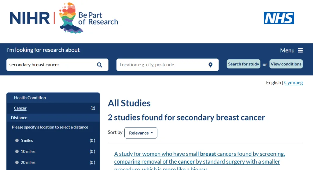BPR Secondary Breast Cancer